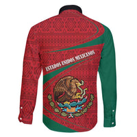 Mexico Coat Of Arms Family Matching Long Sleeve Bodycon Dress and Hawaiian Shirt With Folk Pattern - Wonder Print Shop