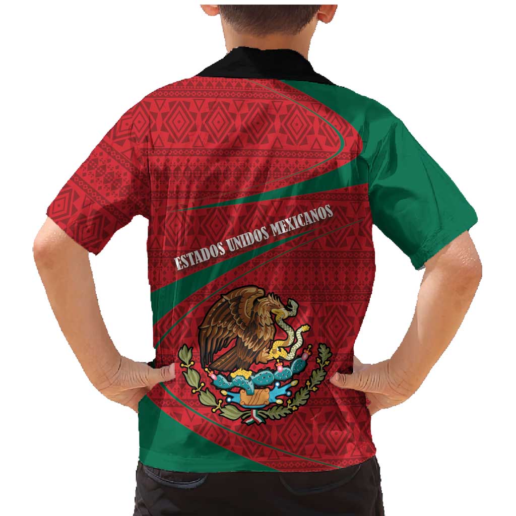 Mexico Coat Of Arms Family Matching Mermaid Dress and Hawaiian Shirt With Folk Pattern - Wonder Print Shop