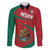 Mexico Coat Of Arms Family Matching Off The Shoulder Long Sleeve Dress and Hawaiian Shirt With Folk Pattern - Wonder Print Shop