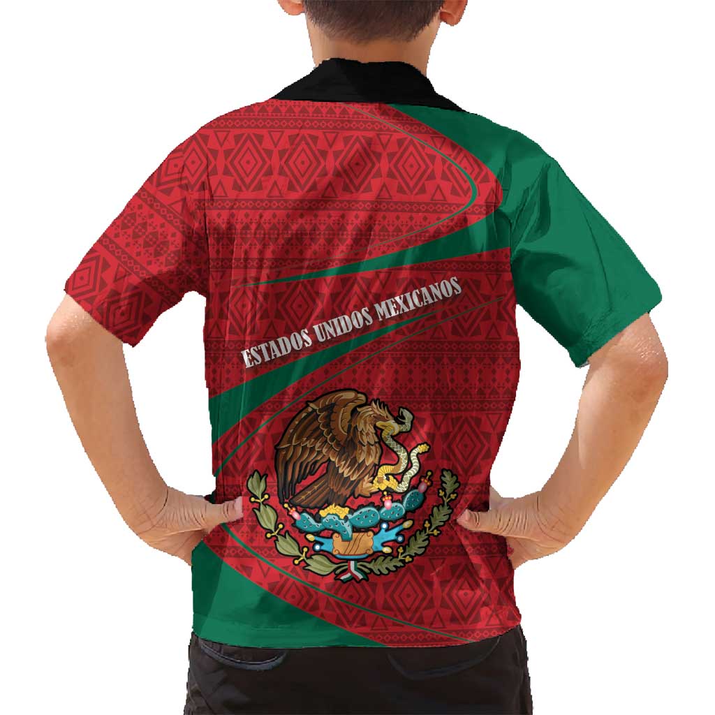 Mexico Coat Of Arms Family Matching Summer Maxi Dress and Hawaiian Shirt With Folk Pattern - Wonder Print Shop