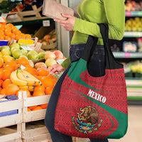 Mexico Coat Of Arms Grocery Bag With Folk Pattern