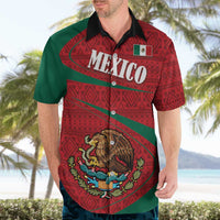 Mexico Coat Of Arms Hawaiian Shirt With Folk Pattern - Wonder Print Shop