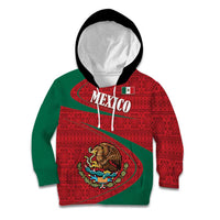 Mexico Coat Of Arms Kid Hoodie With Folk Pattern - Wonder Print Shop