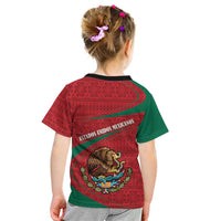 Mexico Coat Of Arms Kid T Shirt With Folk Pattern - Wonder Print Shop