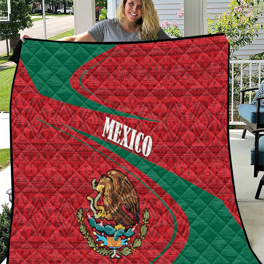 Mexico Coat Of Arms Quilt With Folk Pattern - Wonder Print Shop