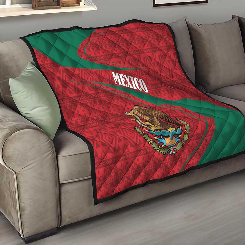 Mexico Coat Of Arms Quilt With Folk Pattern - Wonder Print Shop