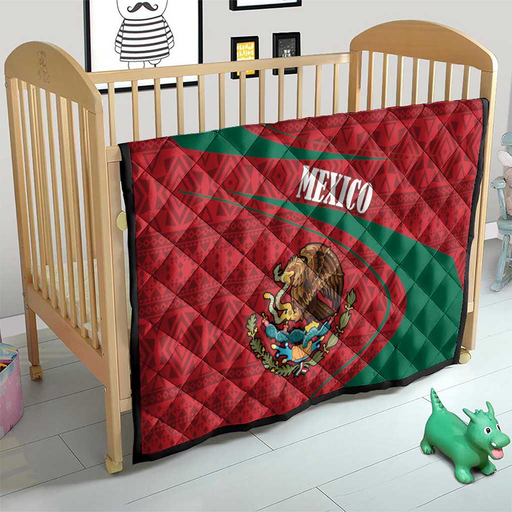 Mexico Coat Of Arms Quilt With Folk Pattern - Wonder Print Shop