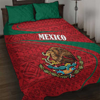 Mexico Coat Of Arms Quilt Bed Set With Folk Pattern - Wonder Print Shop