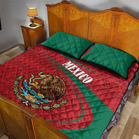 Mexico Coat Of Arms Quilt Bed Set With Folk Pattern - Wonder Print Shop