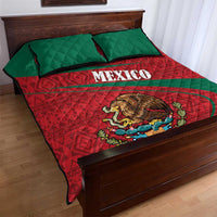 Mexico Coat Of Arms Quilt Bed Set With Folk Pattern - Wonder Print Shop