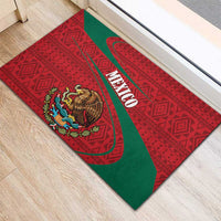 Mexico Coat Of Arms Rubber Doormat With Folk Pattern - Wonder Print Shop