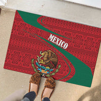 Mexico Coat Of Arms Rubber Doormat With Folk Pattern - Wonder Print Shop