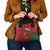 Mexico Coat Of Arms Shoulder Handbag With Folk Pattern