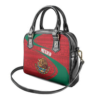 Mexico Coat Of Arms Shoulder Handbag With Folk Pattern