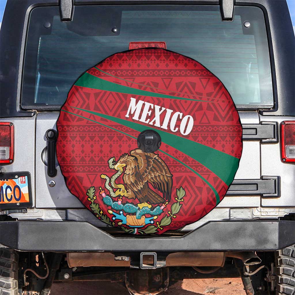 Mexico Coat Of Arms Spare Tire Cover With Folk Pattern - Wonder Print Shop