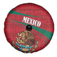 Mexico Coat Of Arms Spare Tire Cover With Folk Pattern - Wonder Print Shop