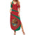 Mexico Coat Of Arms Summer Maxi Dress With Folk Pattern - Wonder Print Shop