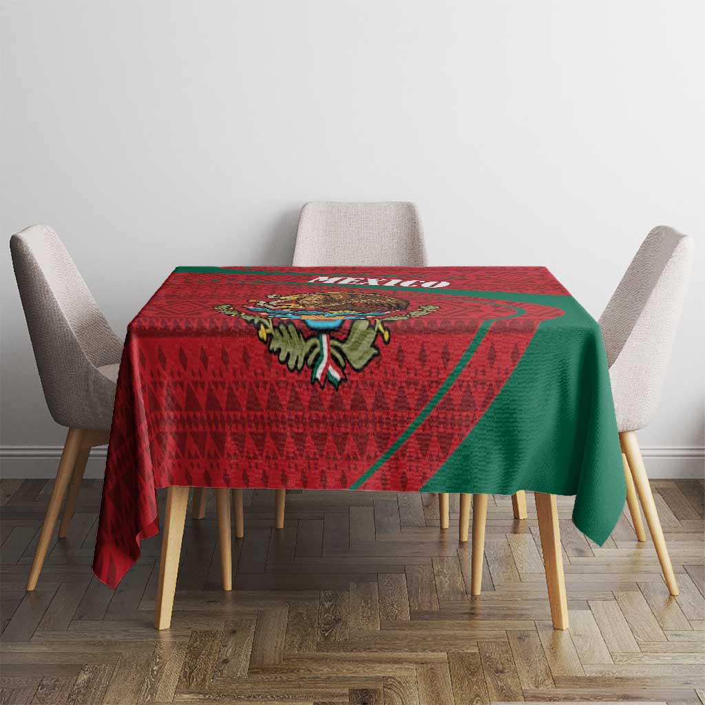 Mexico Coat Of Arms Tablecloth With Folk Pattern - Wonder Print Shop
