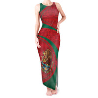 Mexico Coat Of Arms Tank Maxi Dress With Folk Pattern - Wonder Print Shop