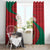Mexico Coat Of Arms Window Curtain With Folk Pattern - Wonder Print Shop