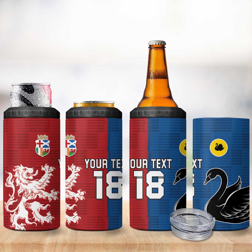Custom British Lions Western Force 4 in 1 Can Cooler Tumbler Unique Style - Wonder Print Shop