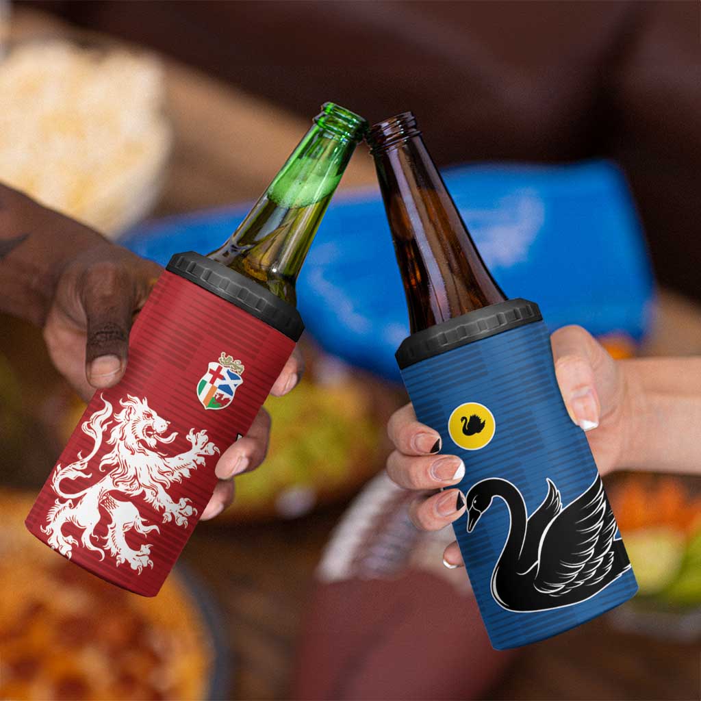 Custom British Lions Western Force 4 in 1 Can Cooler Tumbler Unique Style - Wonder Print Shop