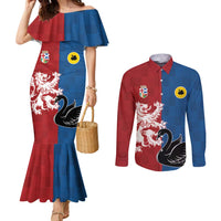 Custom British Lions Western Force Couples Matching Mermaid Dress and Long Sleeve Button Shirt Unique Style - Wonder Print Shop