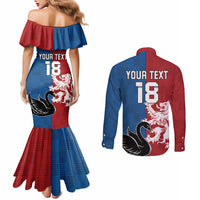 Custom British Lions Western Force Couples Matching Mermaid Dress and Long Sleeve Button Shirt Unique Style - Wonder Print Shop