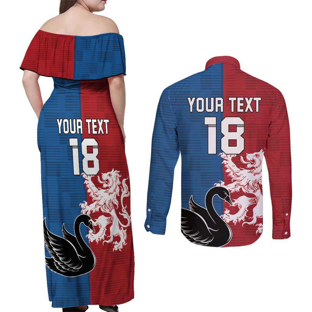 Custom British Lions Western Force Couples Matching Off Shoulder Maxi Dress and Long Sleeve Button Shirt Unique Style - Wonder Print Shop