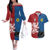 Custom British Lions Western Force Couples Matching Off The Shoulder Long Sleeve Dress and Hawaiian Shirt Unique Style - Wonder Print Shop