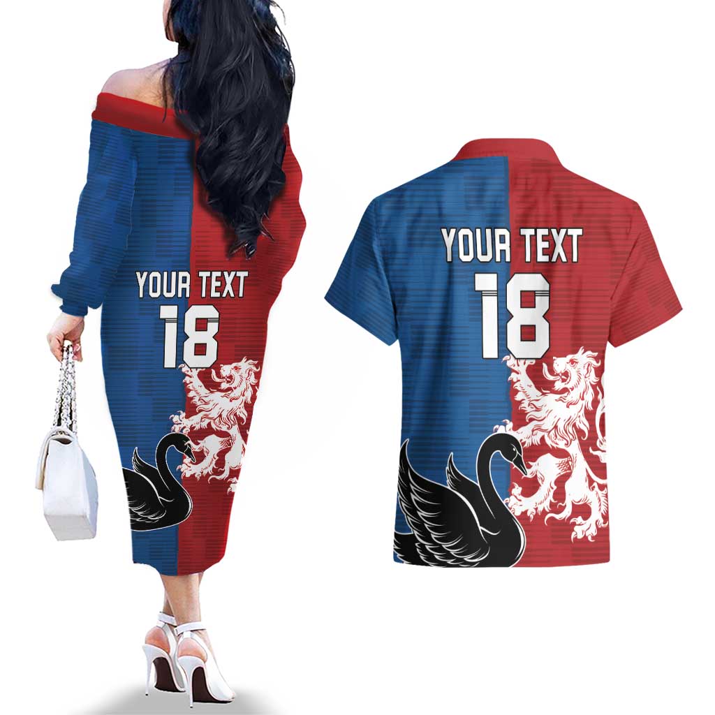 Custom British Lions Western Force Couples Matching Off The Shoulder Long Sleeve Dress and Hawaiian Shirt Unique Style - Wonder Print Shop