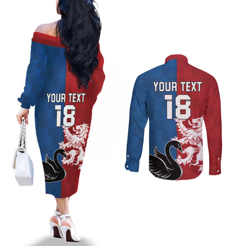 Custom British Lions Western Force Couples Matching Off The Shoulder Long Sleeve Dress and Long Sleeve Button Shirt Unique Style - Wonder Print Shop