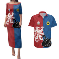 Custom British Lions Western Force Couples Matching Puletasi and Hawaiian Shirt Unique Style - Wonder Print Shop
