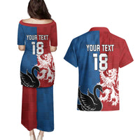 Custom British Lions Western Force Couples Matching Puletasi and Hawaiian Shirt Unique Style - Wonder Print Shop