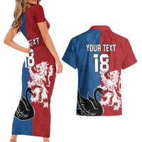 Custom British Lions Western Force Couples Matching Short Sleeve Bodycon Dress and Hawaiian Shirt Unique Style - Wonder Print Shop