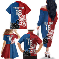Custom British Lions Western Force Family Matching Off The Shoulder Long Sleeve Dress and Hawaiian Shirt Unique Style - Wonder Print Shop
