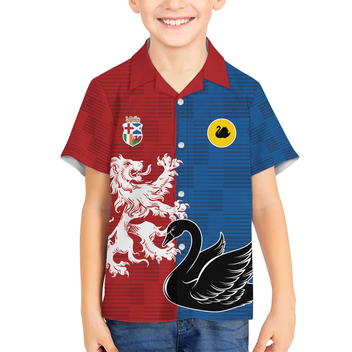 Custom British Lions Western Force Family Matching Off The Shoulder Long Sleeve Dress and Hawaiian Shirt Unique Style - Wonder Print Shop