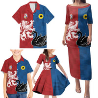 Custom British Lions Western Force Family Matching Puletasi and Hawaiian Shirt Unique Style - Wonder Print Shop