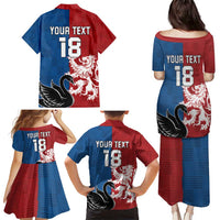 Custom British Lions Western Force Family Matching Puletasi and Hawaiian Shirt Unique Style - Wonder Print Shop