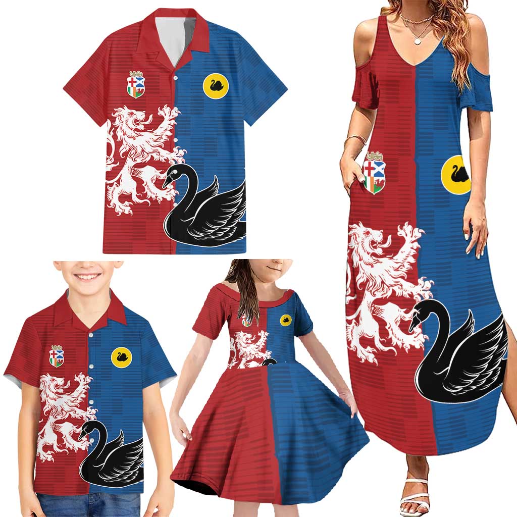 Custom British Lions Western Force Family Matching Summer Maxi Dress and Hawaiian Shirt Unique Style - Wonder Print Shop
