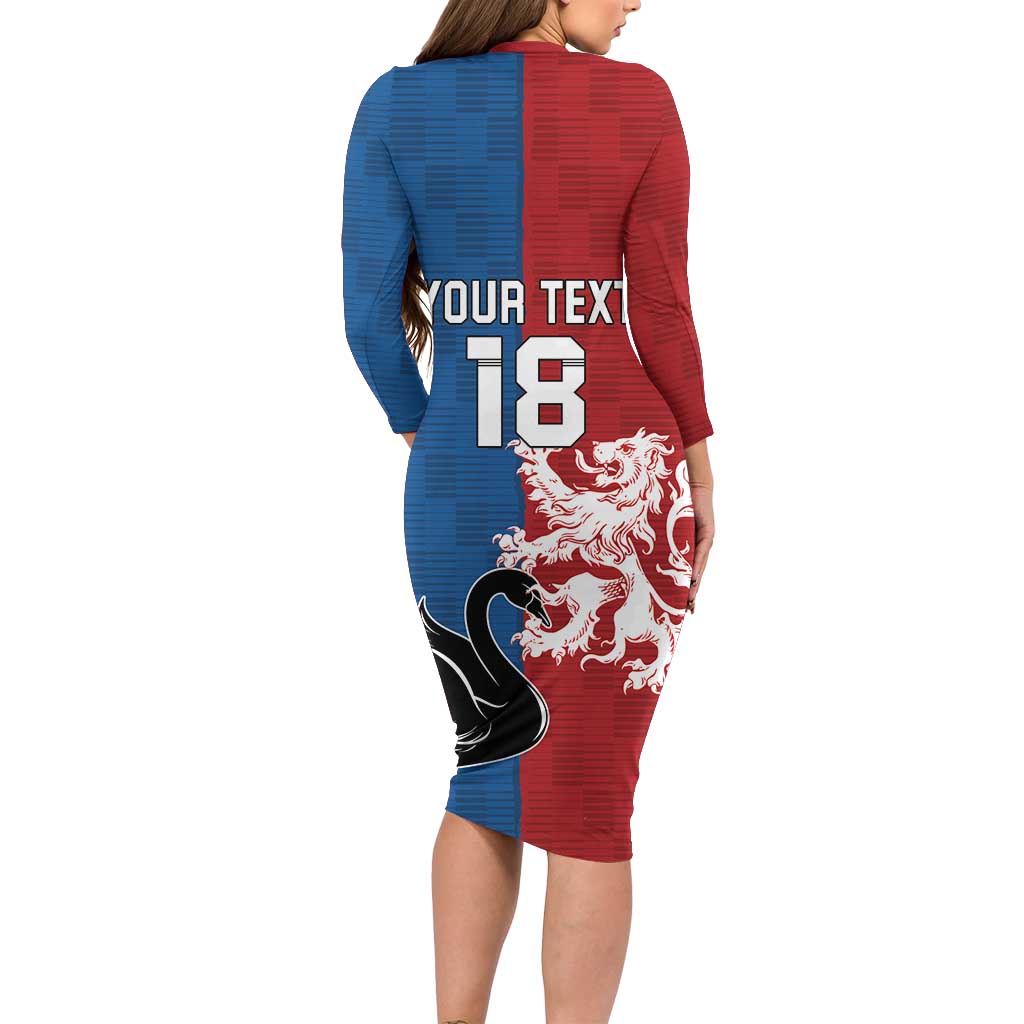 Custom British Lions Western Force Long Sleeve Bodycon Dress Unique Style - Wonder Print Shop