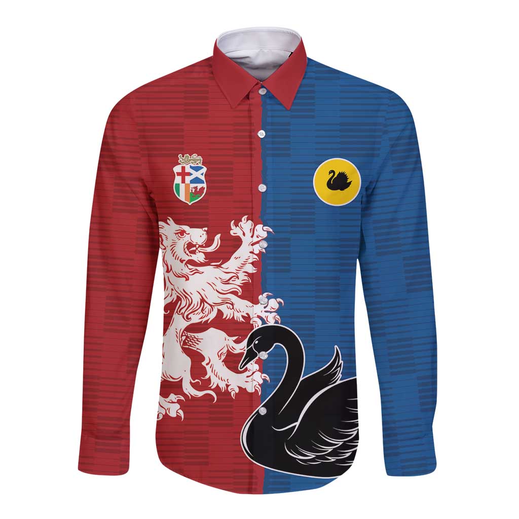 Custom British Lions Western Force Long Sleeve Button Shirt Unique Style - Wonder Print Shop