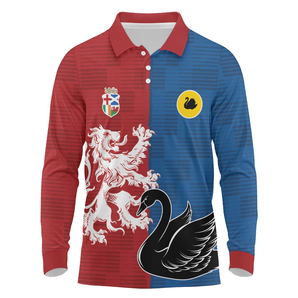 Custom British Lions Western Force Long Sleeve Polo Shirt Unique Style - Wonder Print Shop