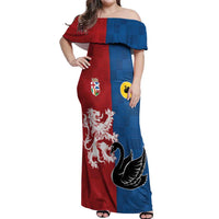 Custom British Lions Western Force Off Shoulder Maxi Dress Unique Style - Wonder Print Shop