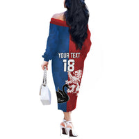 Custom British Lions Western Force Off The Shoulder Long Sleeve Dress Unique Style - Wonder Print Shop