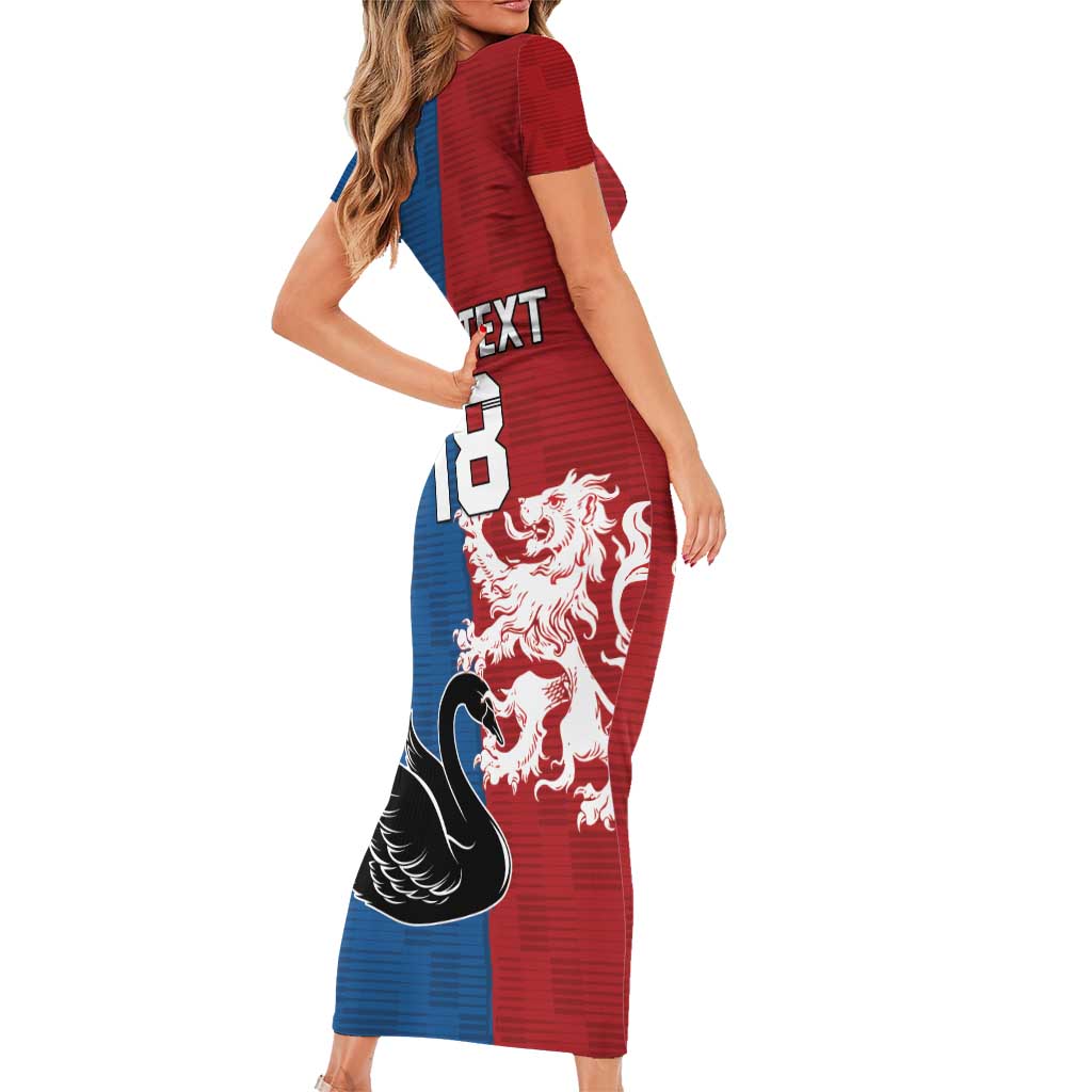 Custom British Lions Western Force Short Sleeve Bodycon Dress Unique Style - Wonder Print Shop