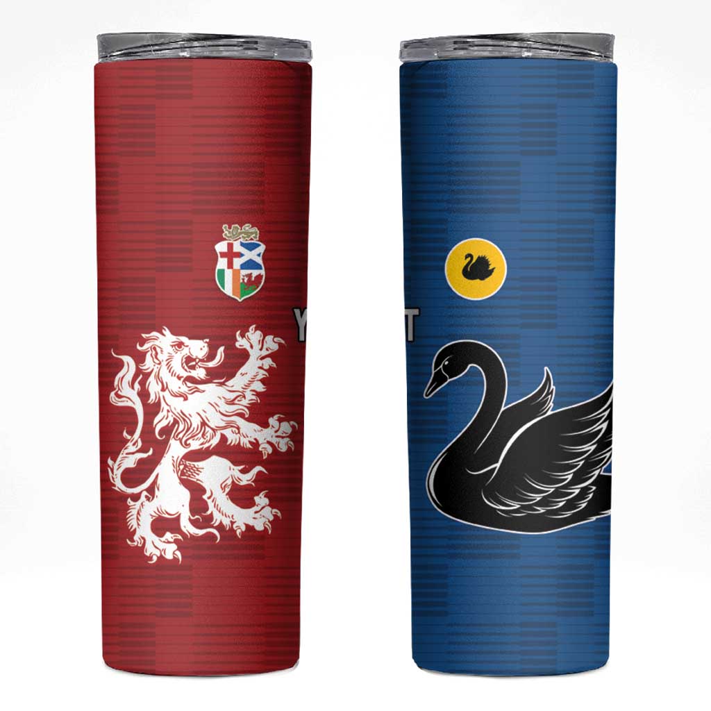 Custom British Lions Western Force Skinny Tumbler Unique Style - Wonder Print Shop