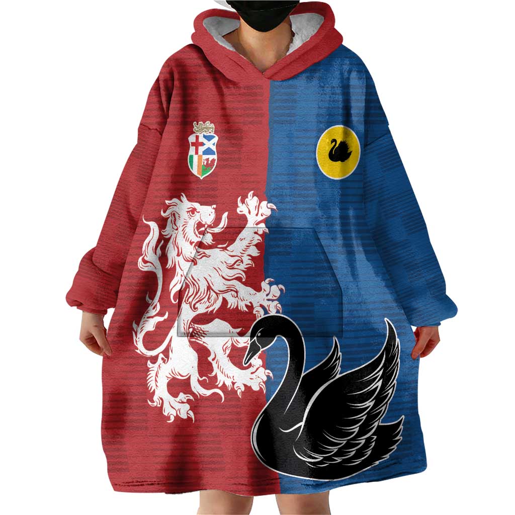 Custom British Lions Western Force Wearable Blanket Hoodie Unique Style - Wonder Print Shop