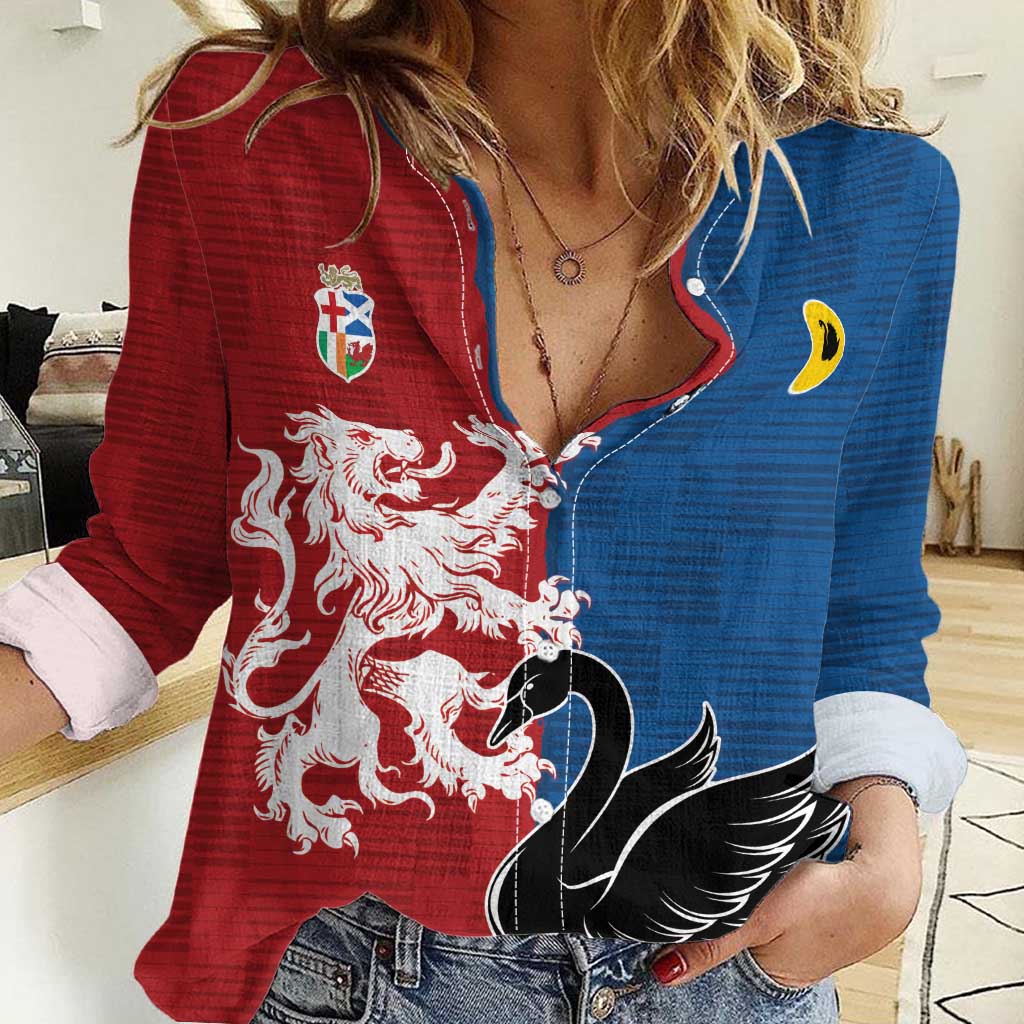 Custom British Lions Western Force Women Casual Shirt Unique Style - Wonder Print Shop