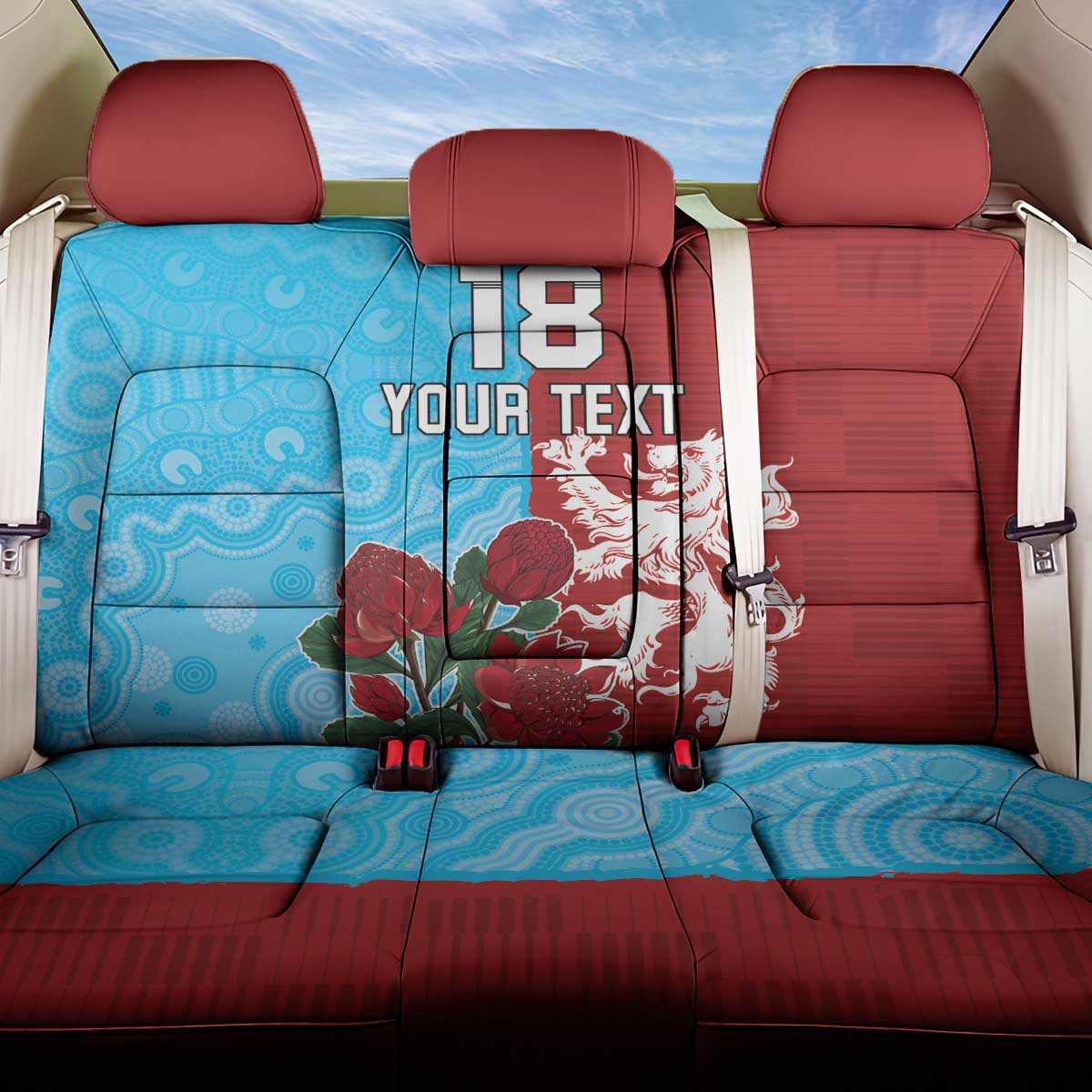 Custom British Lions Waratahs Back Car Seat Cover Unique Style - Wonder Print Shop